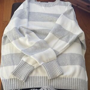 Brandy Melville Striped Gray and White Sweater